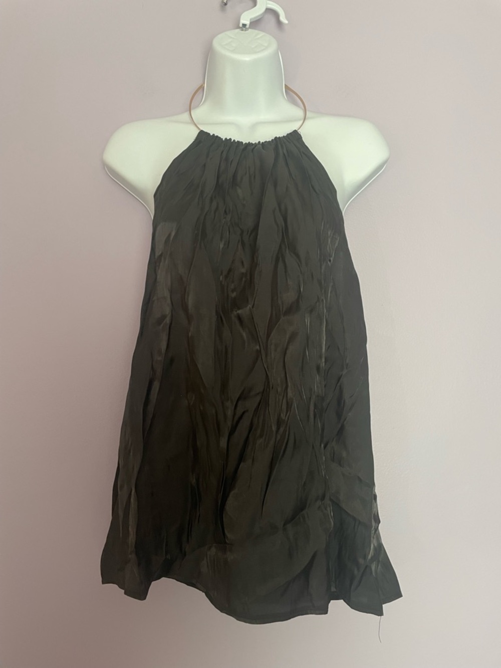 Tea & Cup Black Halter Neck Women's Top Open Back size Large